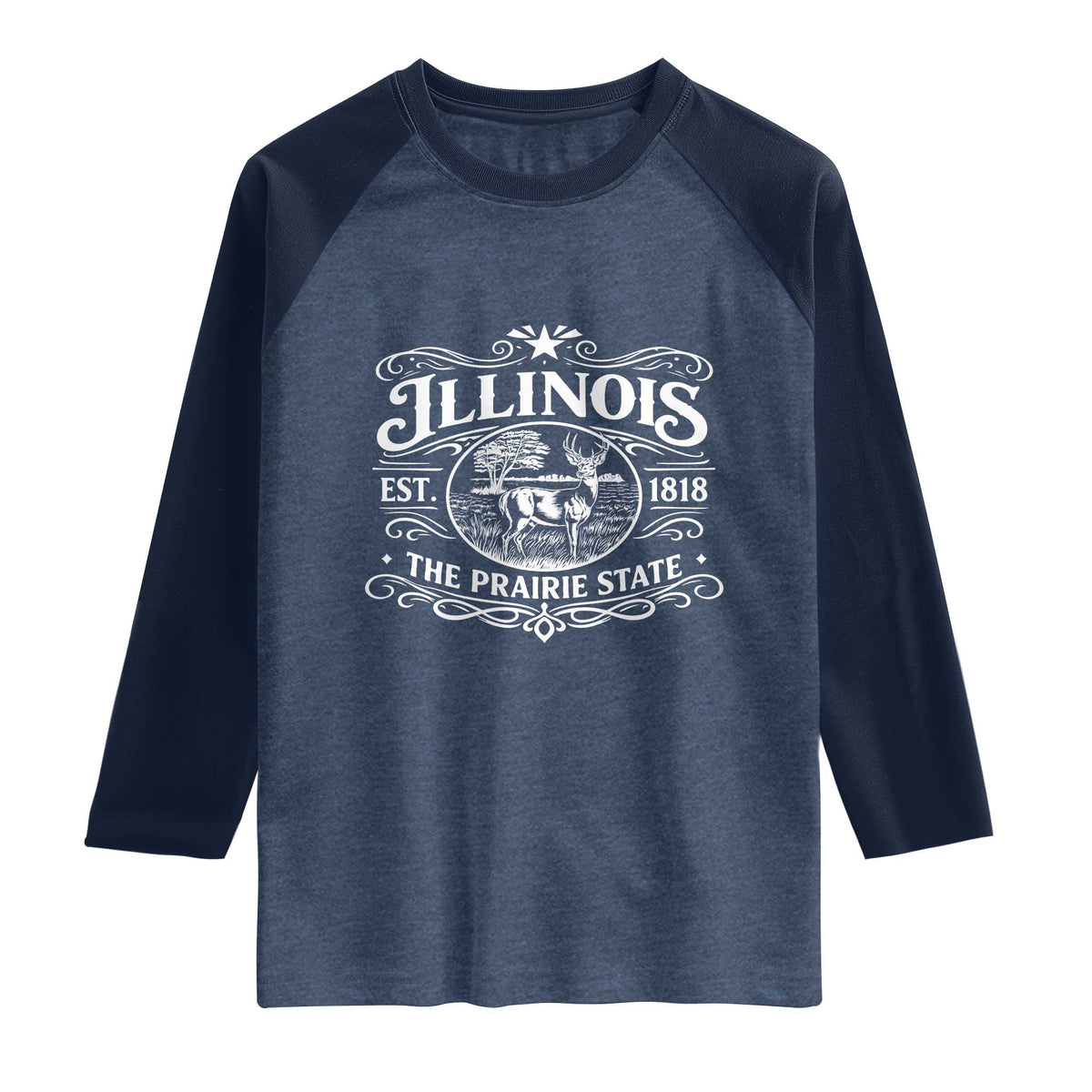 Illinois State Pride Raglan Shirt The Prairie State Souvenir Gift