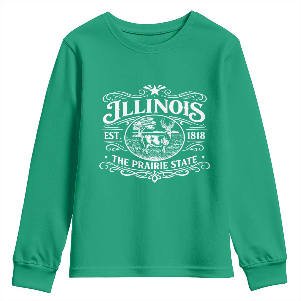 Illinois State Pride Youth Sweatshirt The Prairie State Souvenir Gift