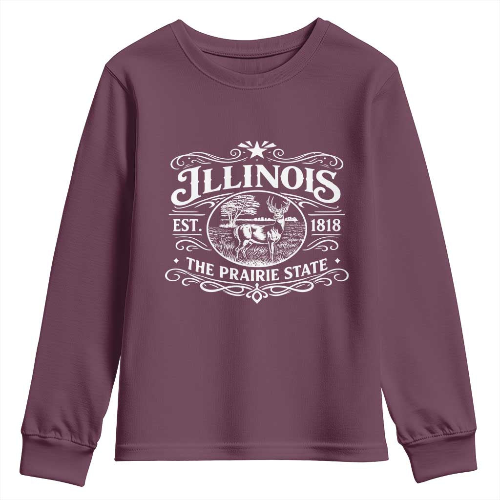 Illinois State Pride Youth Sweatshirt The Prairie State Souvenir Gift