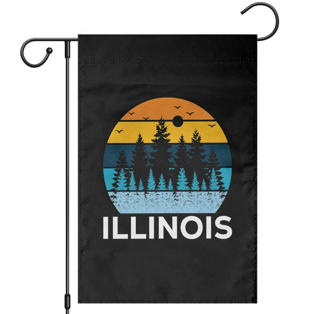 Vintage Illinois Mountain Forest Garden Flag Nature Adventure Gift