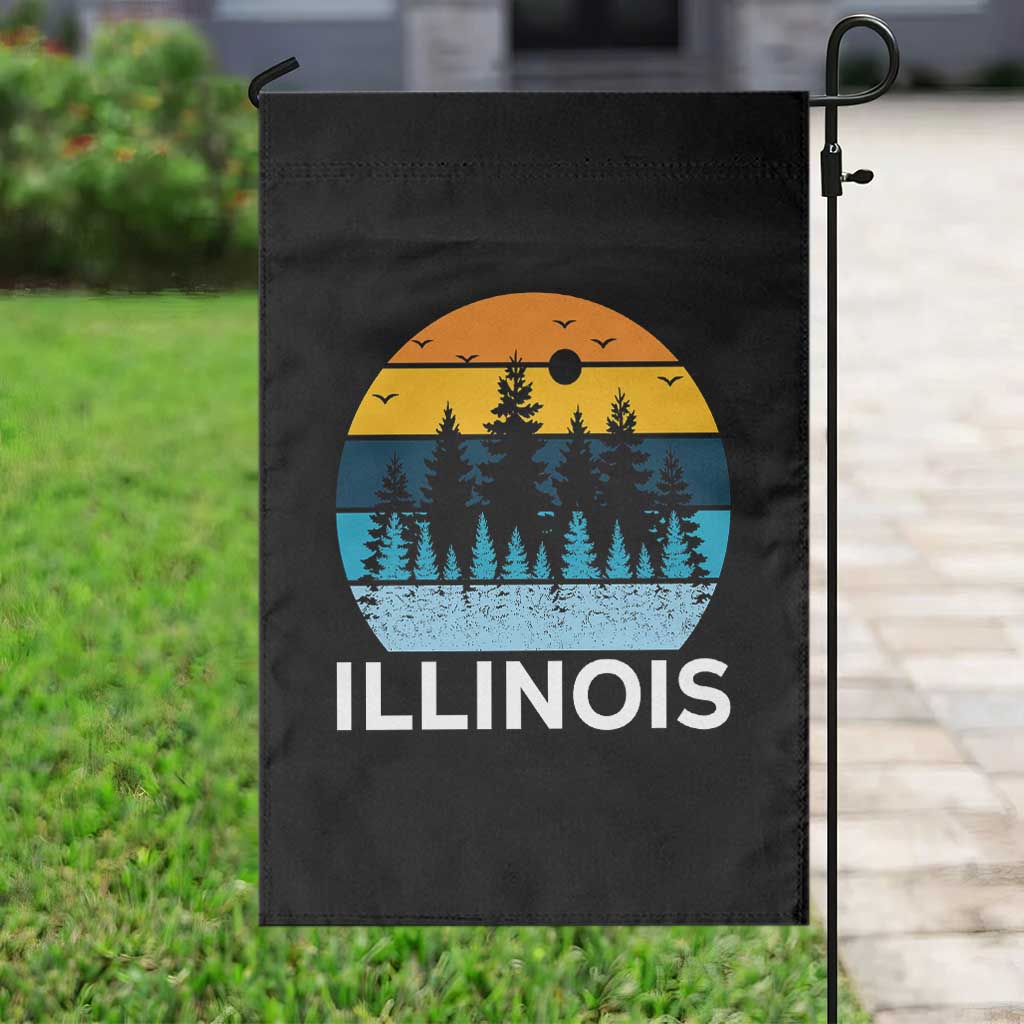 Vintage Illinois Mountain Forest Garden Flag Nature Adventure Gift