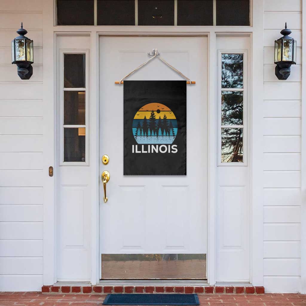 Vintage Illinois Mountain Forest Garden Flag Nature Adventure Gift