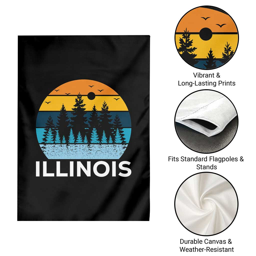 Vintage Illinois Mountain Forest Garden Flag Nature Adventure Gift