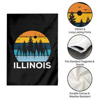 Vintage Illinois Mountain Forest Garden Flag Nature Adventure Gift