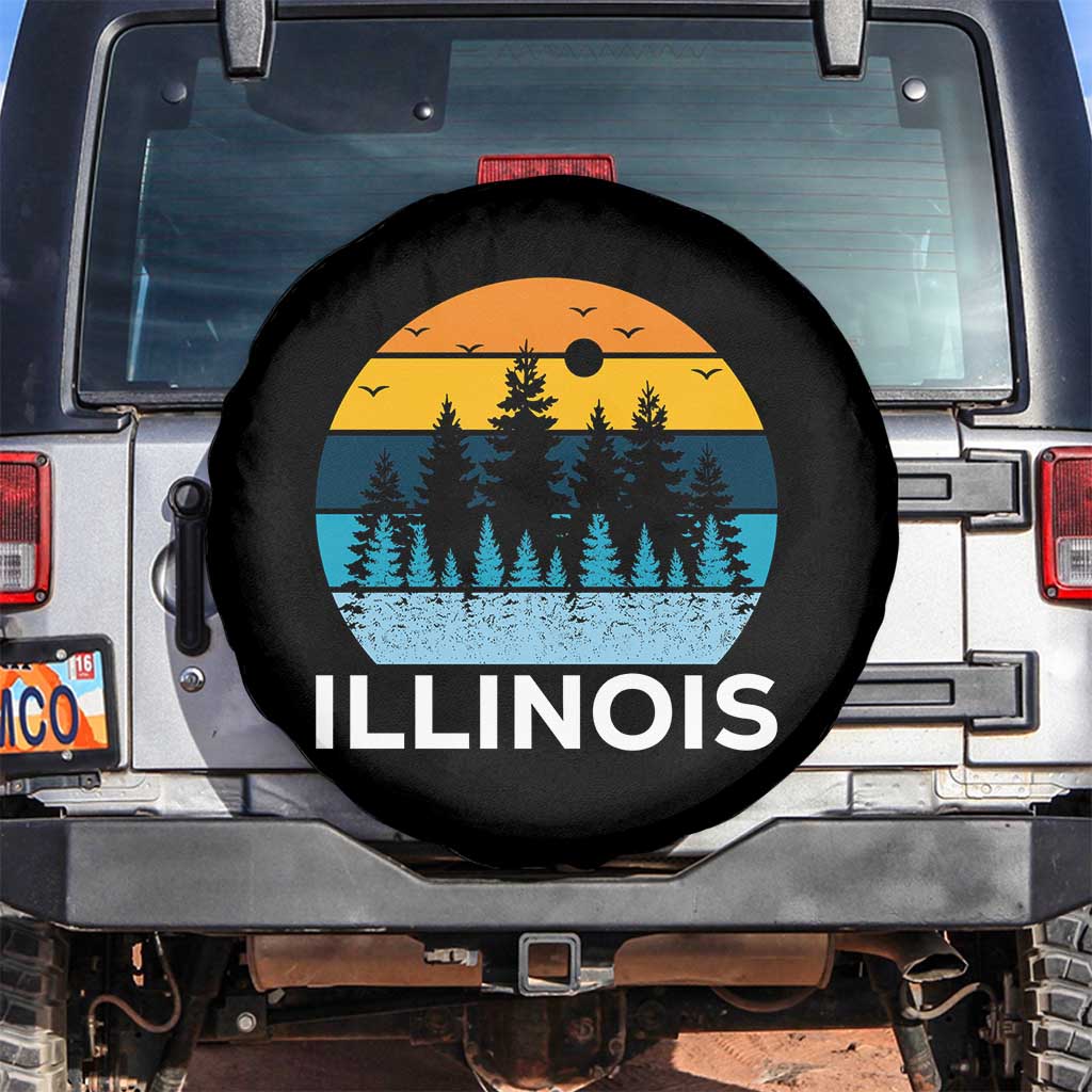 Vintage Illinois Mountain Forest Spare Tire Cover Nature Adventure Gift