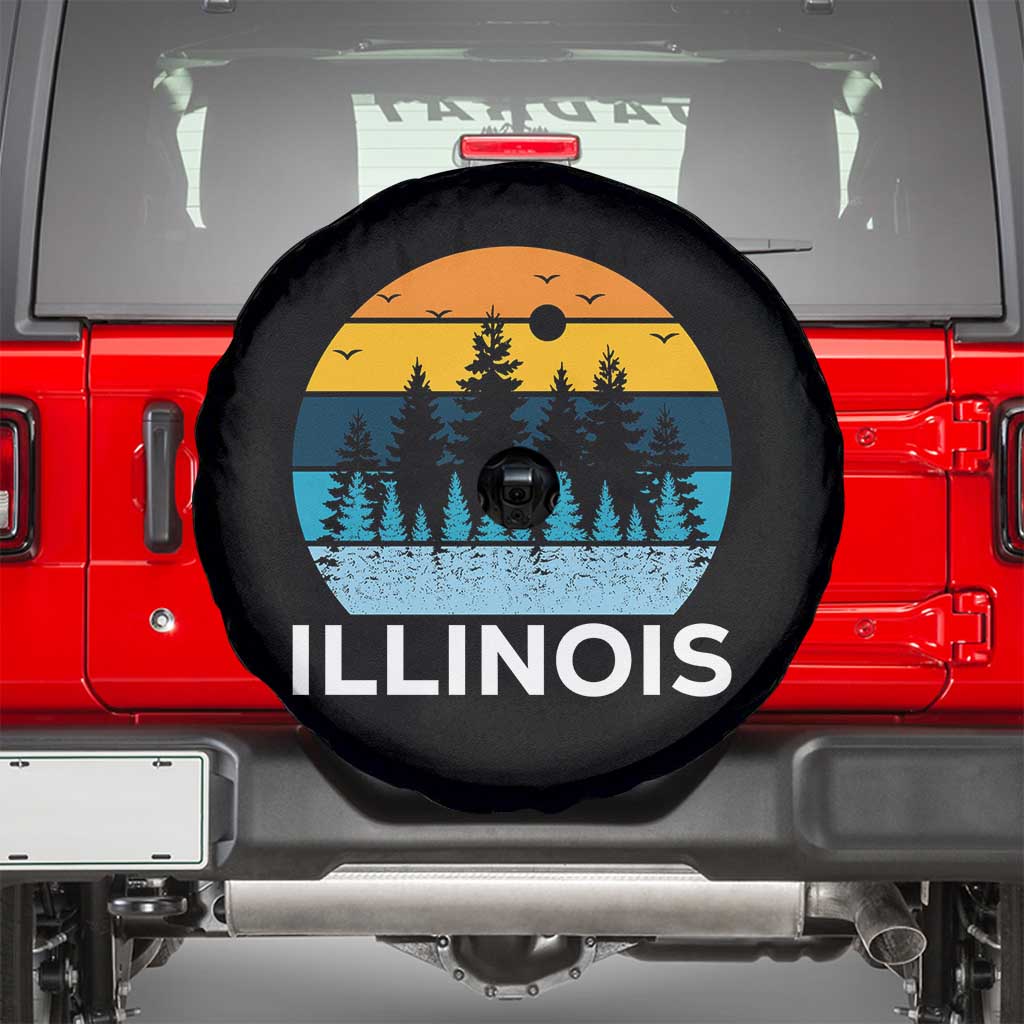Vintage Illinois Mountain Forest Spare Tire Cover Nature Adventure Gift