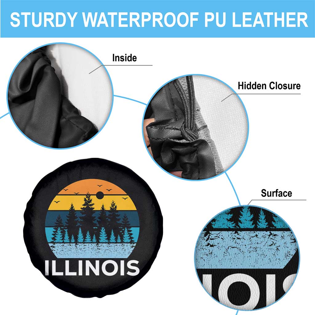 Vintage Illinois Mountain Forest Spare Tire Cover Nature Adventure Gift