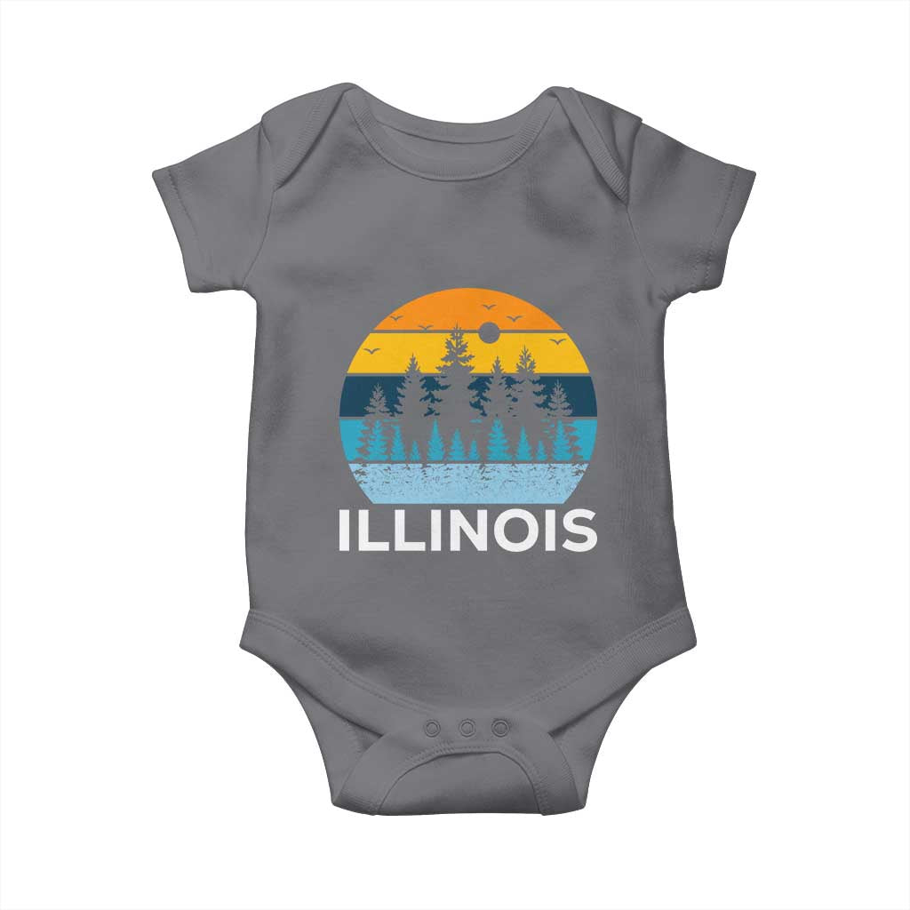 Vintage Illinois Mountain Forest Baby Onesie Nature Adventure Gift