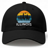Vintage Illinois Mountain Forest Baseball Cap Nature Adventure Gift