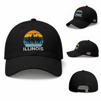 Vintage Illinois Mountain Forest Baseball Cap Nature Adventure Gift