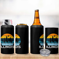 Vintage Illinois Mountain Forest 4 in 1 Can Cooler Tumbler Nature Adventure Gift