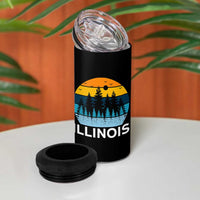 Vintage Illinois Mountain Forest 4 in 1 Can Cooler Tumbler Nature Adventure Gift