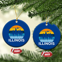 Vintage Illinois Mountain Forest Ceramic Ornament Nature Adventure Gift