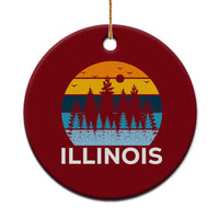 Vintage Illinois Mountain Forest Ceramic Ornament Nature Adventure Gift