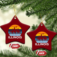 Vintage Illinois Mountain Forest Ceramic Ornament Nature Adventure Gift