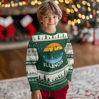 Vintage Illinois Mountain Forest Ugly Christmas Sweater Nature Adventure Gift