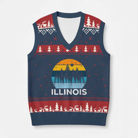 Vintage Illinois Mountain Forest V-Neck Knit Sweater Vest Nature Adventure Gift