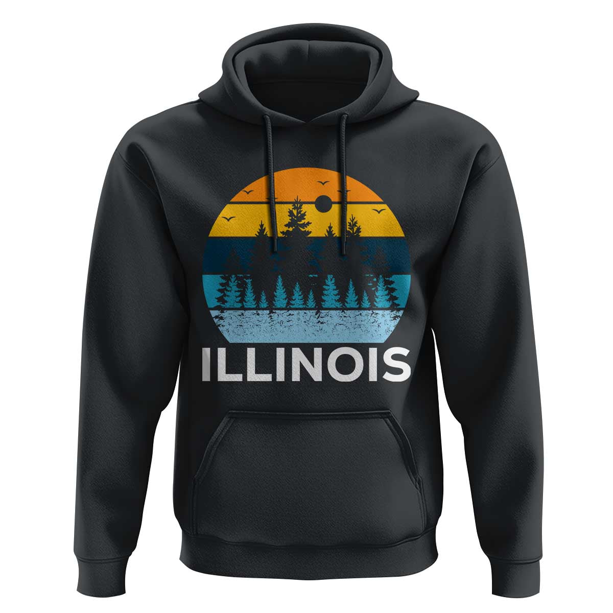 Vintage Illinois Mountain Forest Hoodie Nature Adventure Gift