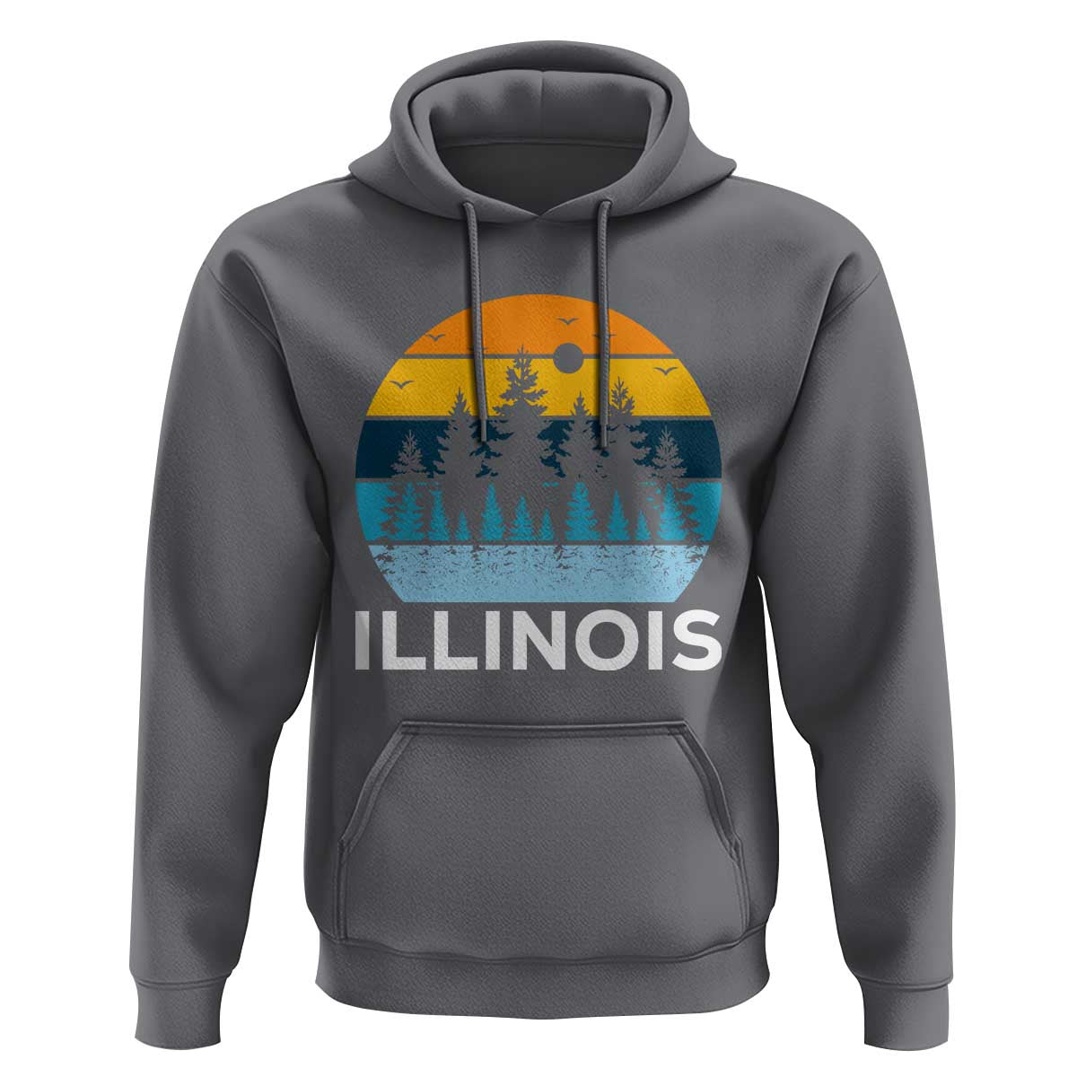 Vintage Illinois Mountain Forest Hoodie Nature Adventure Gift