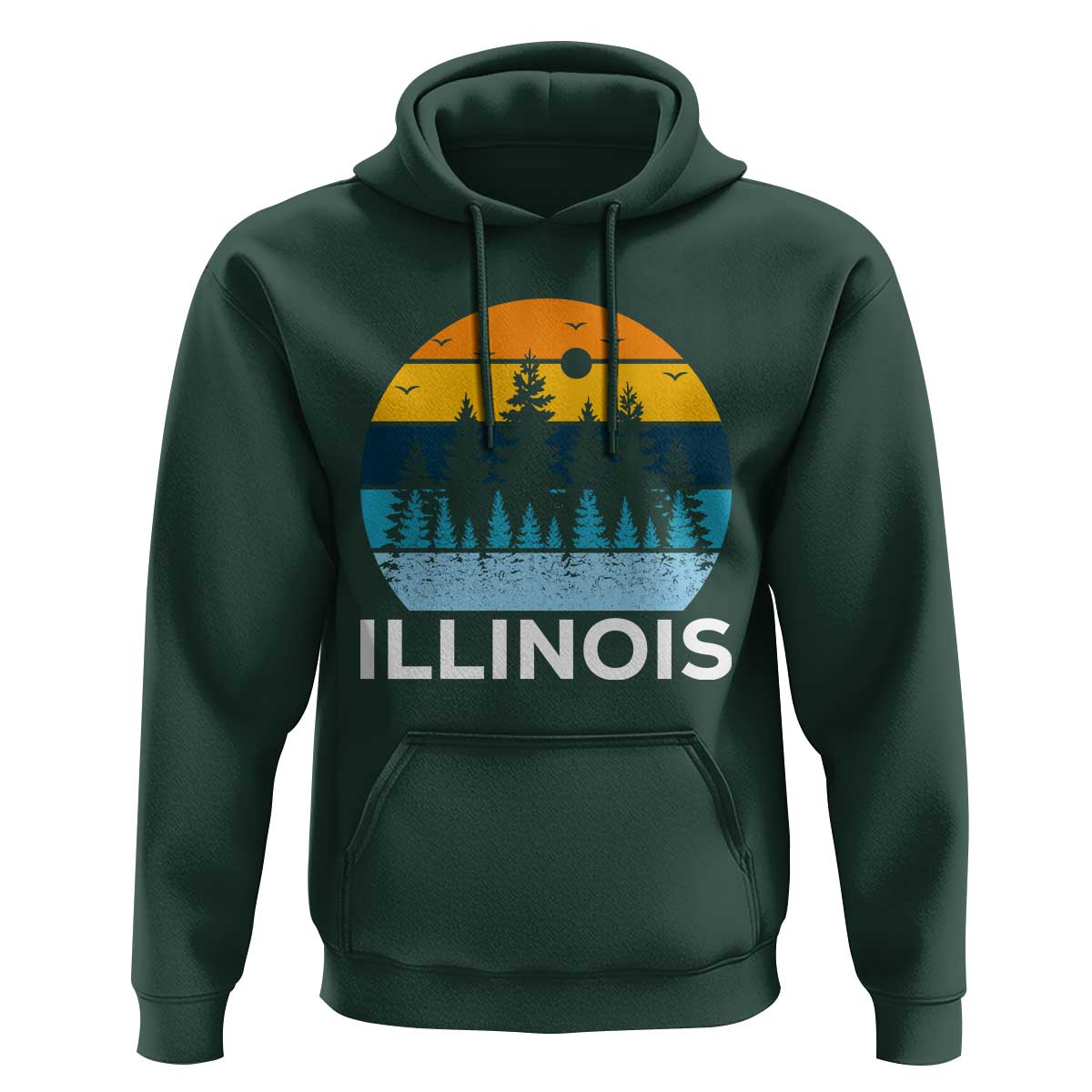 Vintage Illinois Mountain Forest Hoodie Nature Adventure Gift