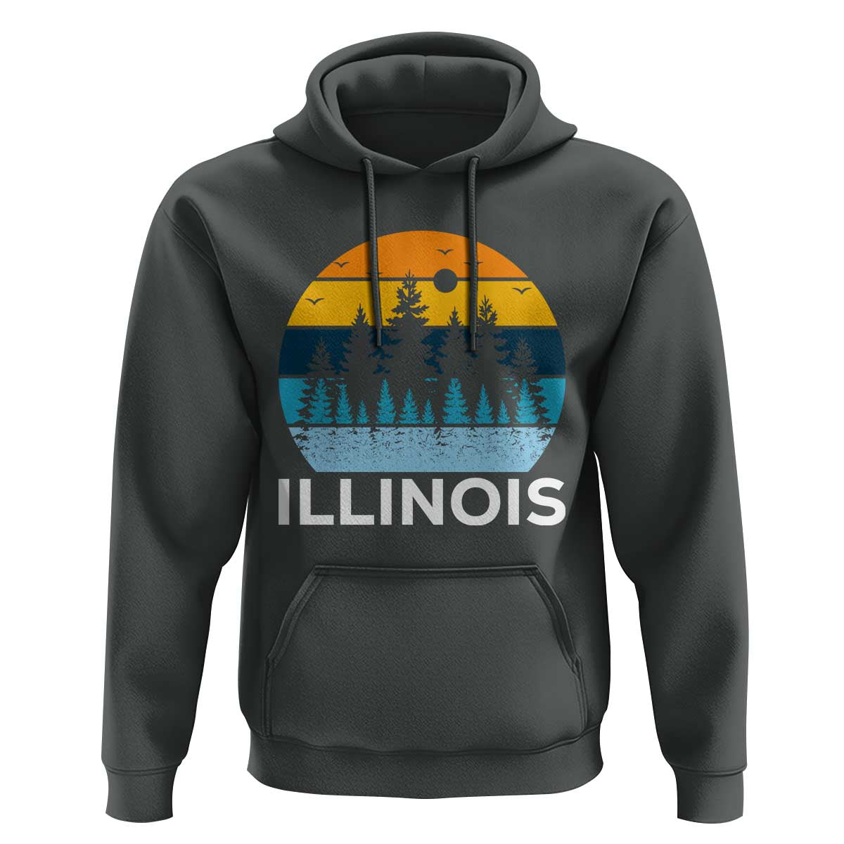 Vintage Illinois Mountain Forest Hoodie Nature Adventure Gift