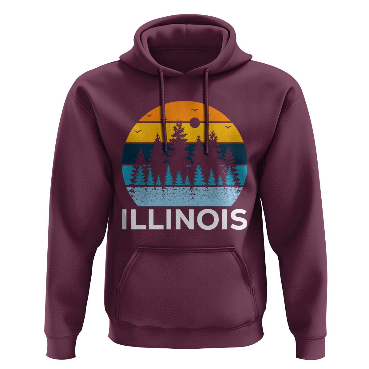 Vintage Illinois Mountain Forest Hoodie Nature Adventure Gift