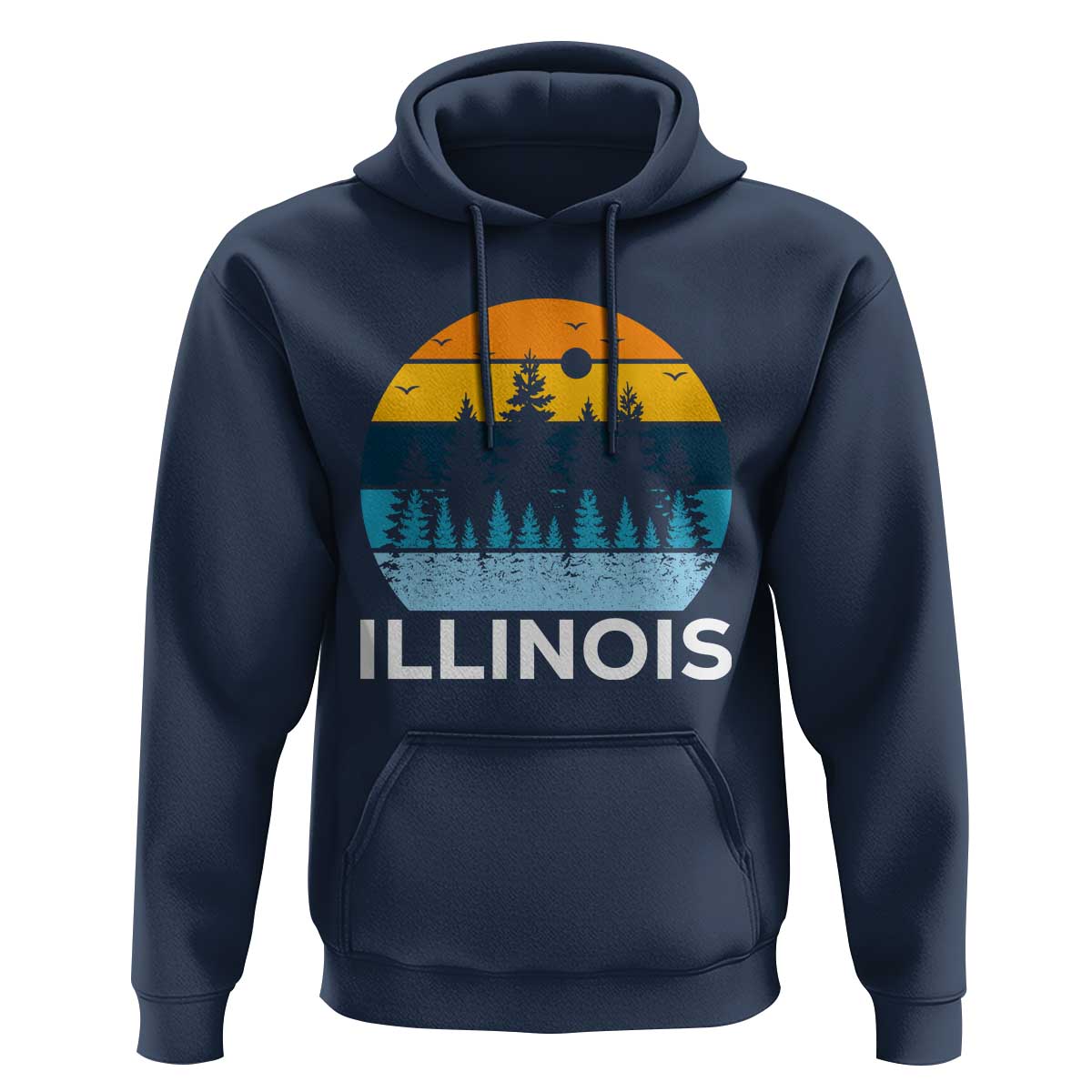Vintage Illinois Mountain Forest Hoodie Nature Adventure Gift
