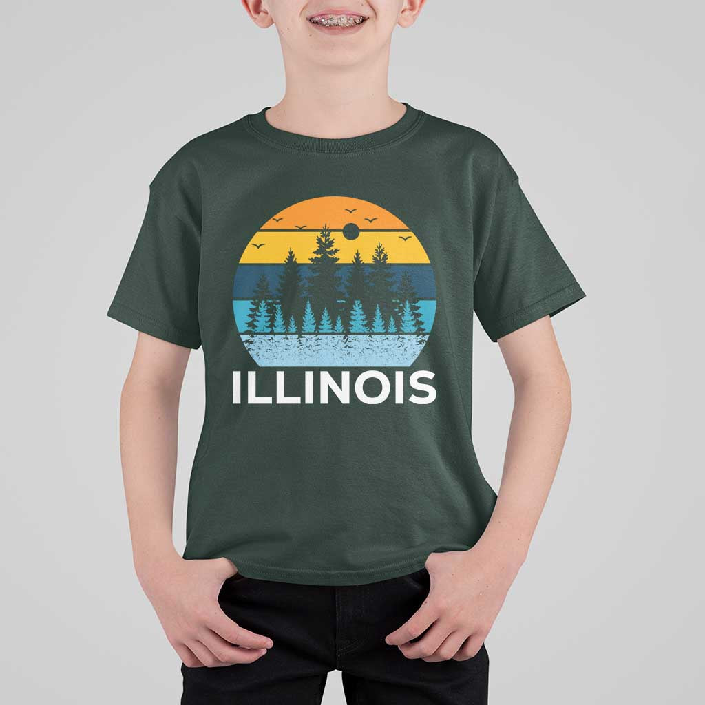 Vintage Illinois Mountain Forest T Shirt For Kid Nature Adventure Gift