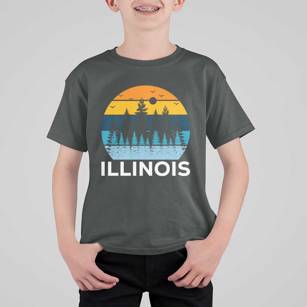 Vintage Illinois Mountain Forest T Shirt For Kid Nature Adventure Gift