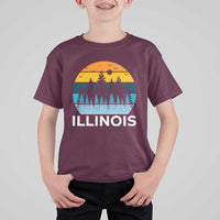 Vintage Illinois Mountain Forest T Shirt For Kid Nature Adventure Gift