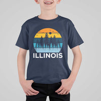 Vintage Illinois Mountain Forest T Shirt For Kid Nature Adventure Gift