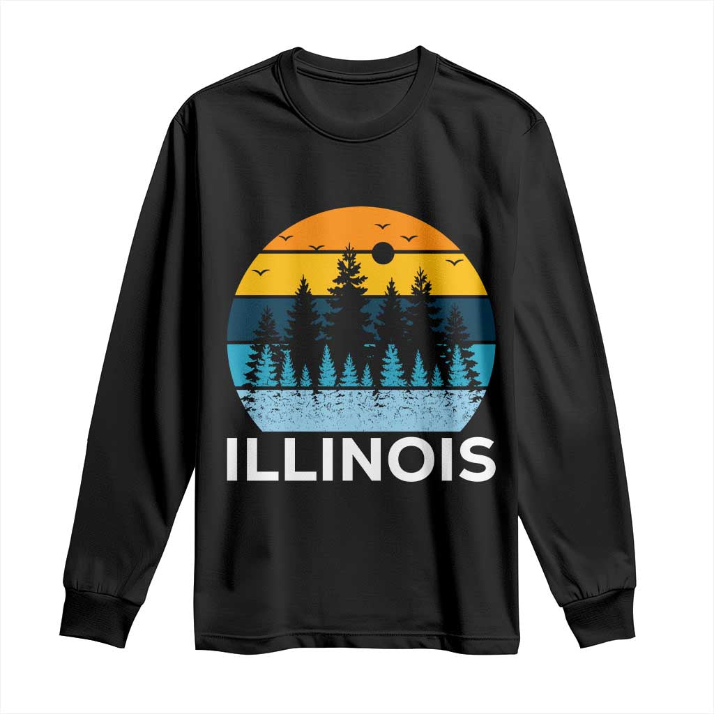 Vintage Illinois Mountain Forest Long Sleeve Shirt Nature Adventure Gift