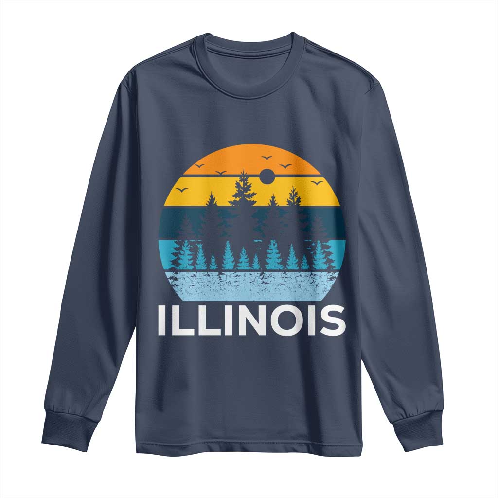 Vintage Illinois Mountain Forest Long Sleeve Shirt Nature Adventure Gift