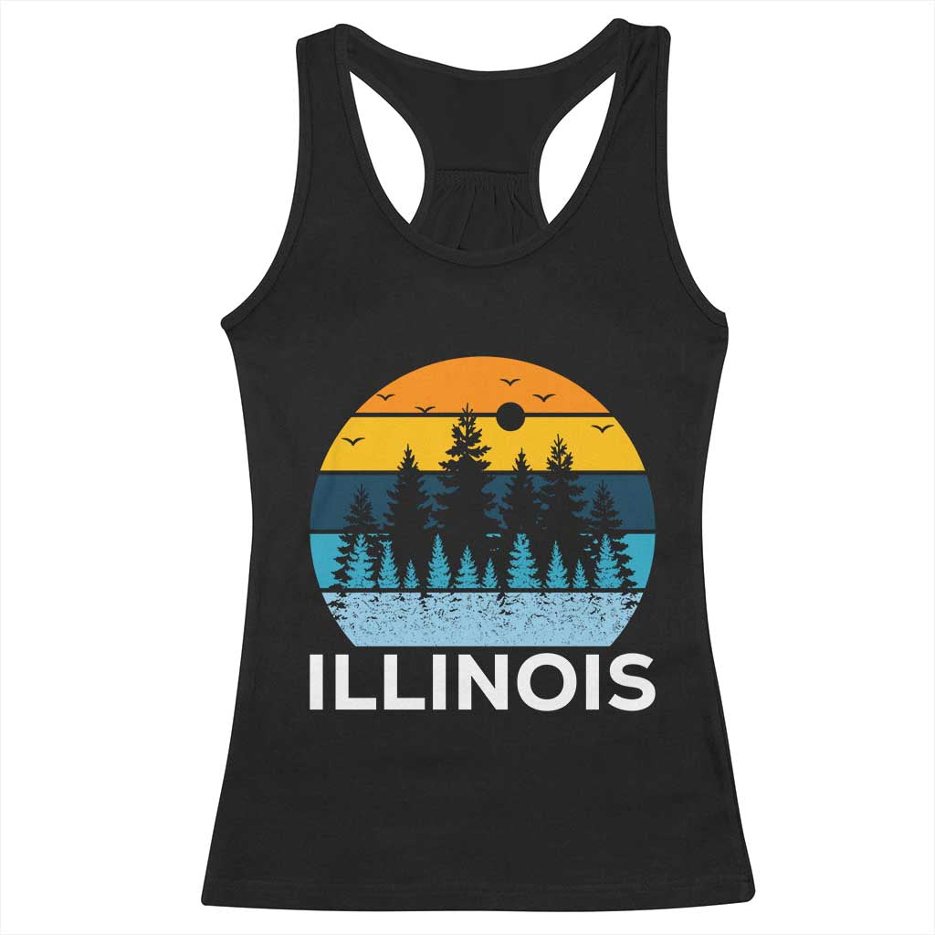Vintage Illinois Mountain Forest Racerback Tank Top Nature Adventure Gift