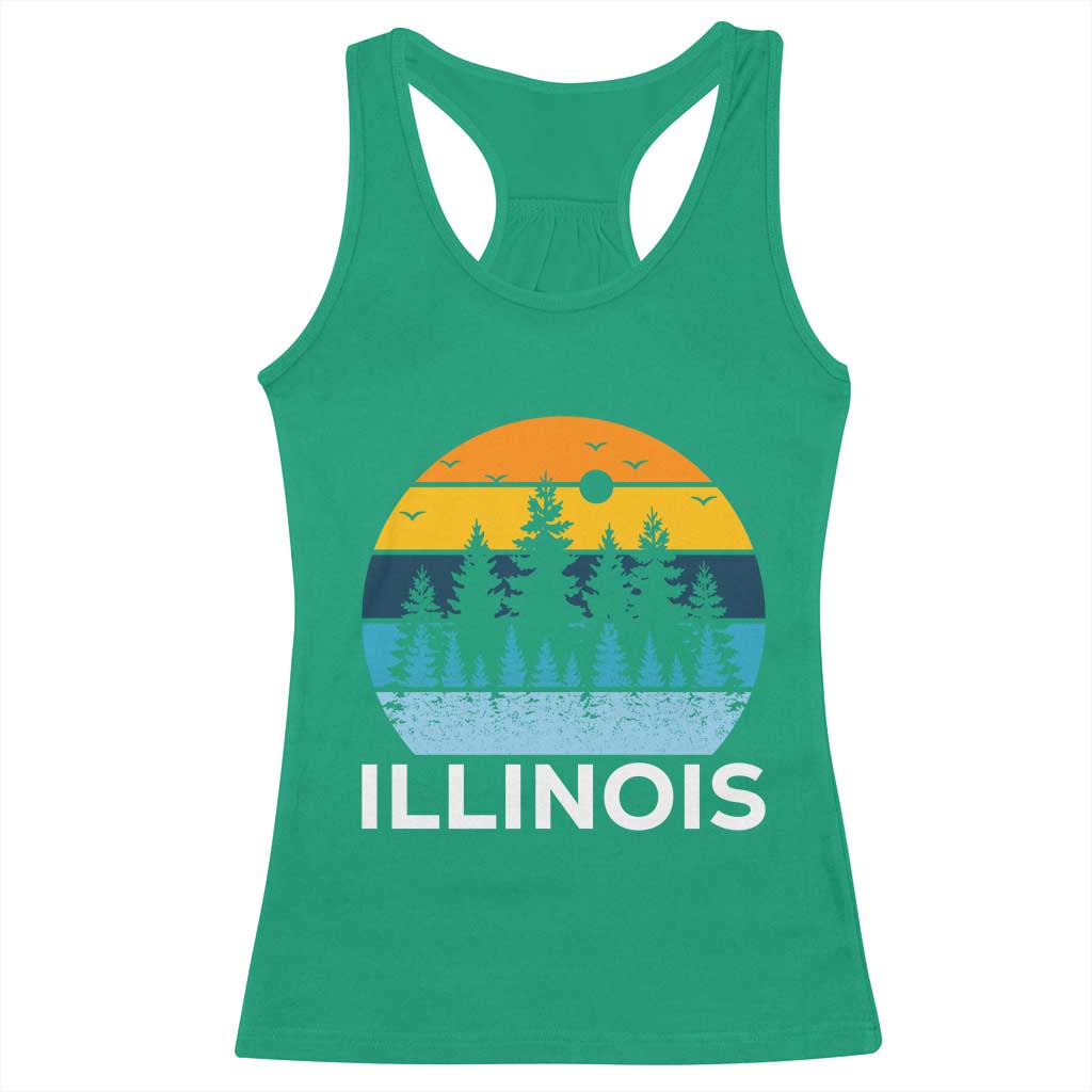 Vintage Illinois Mountain Forest Racerback Tank Top Nature Adventure Gift