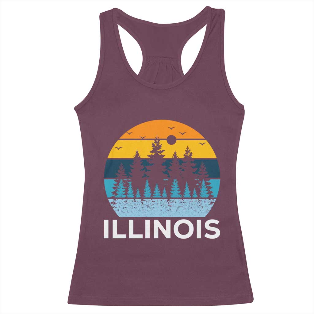 Vintage Illinois Mountain Forest Racerback Tank Top Nature Adventure Gift