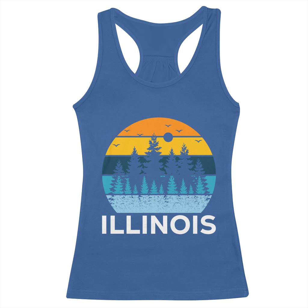 Vintage Illinois Mountain Forest Racerback Tank Top Nature Adventure Gift