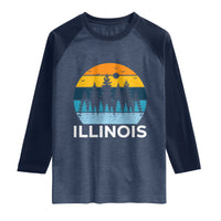 Vintage Illinois Mountain Forest Raglan Shirt Nature Adventure Gift