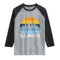 Vintage Illinois Mountain Forest Raglan Shirt Nature Adventure Gift