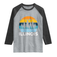 Vintage Illinois Mountain Forest Raglan Shirt Nature Adventure Gift