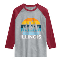 Vintage Illinois Mountain Forest Raglan Shirt Nature Adventure Gift
