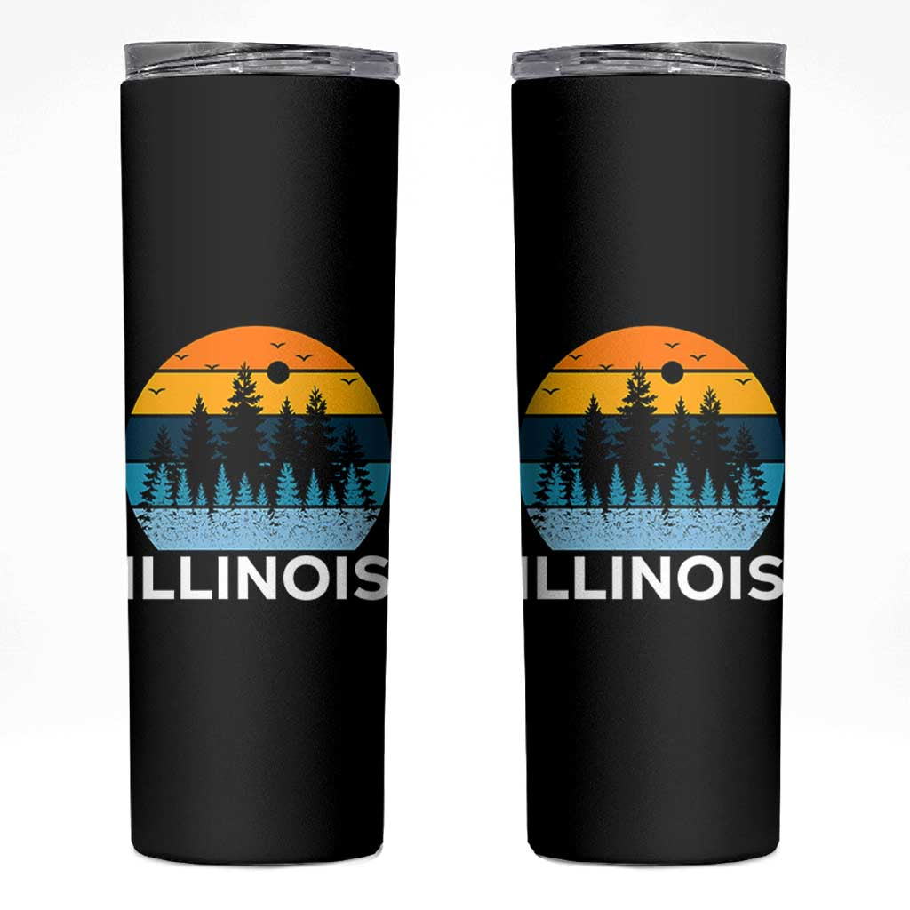 Vintage Illinois Mountain Forest Skinny Tumbler Nature Adventure Gift