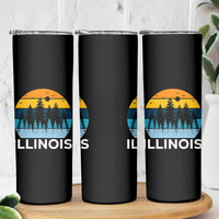 Vintage Illinois Mountain Forest Skinny Tumbler Nature Adventure Gift