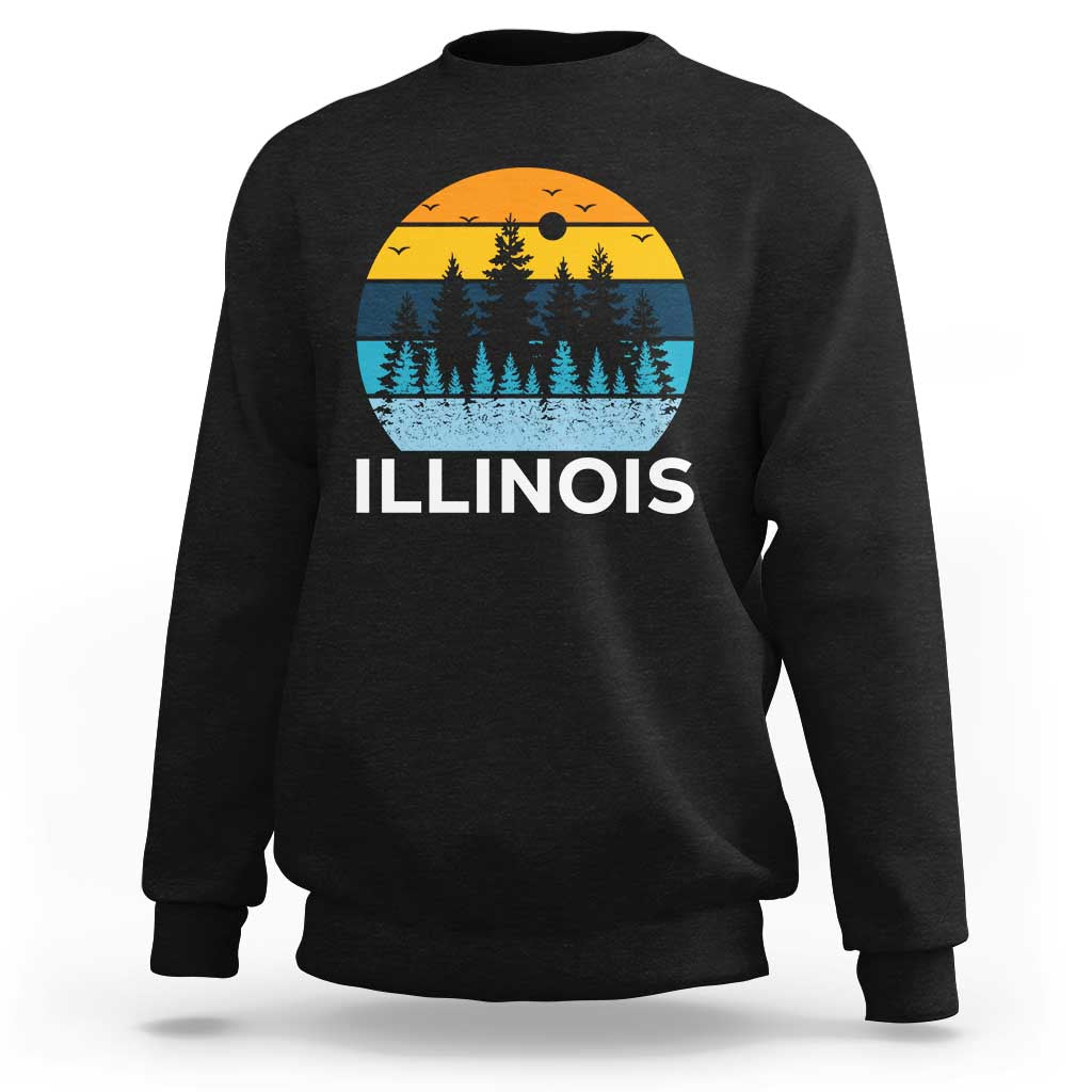Vintage Illinois Mountain Forest Sweatshirt Nature Adventure Gift