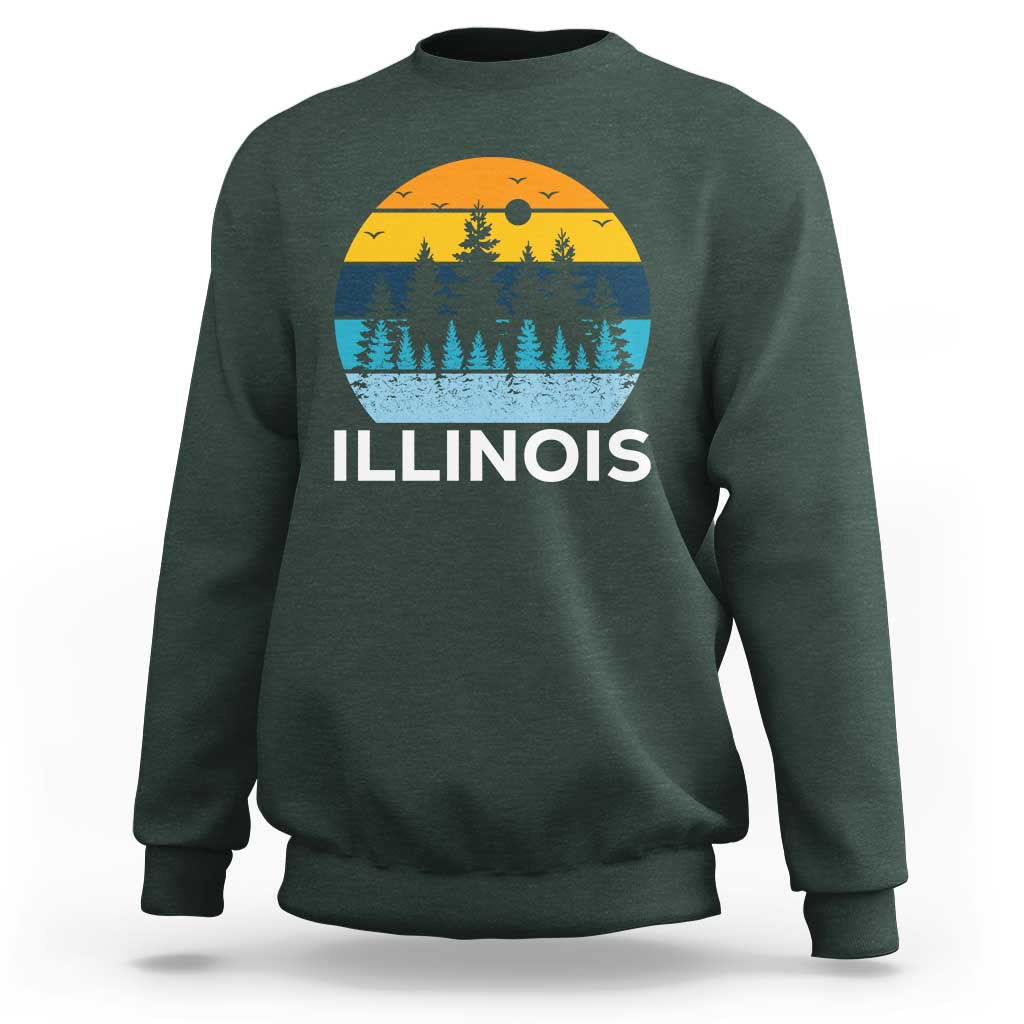 Vintage Illinois Mountain Forest Sweatshirt Nature Adventure Gift
