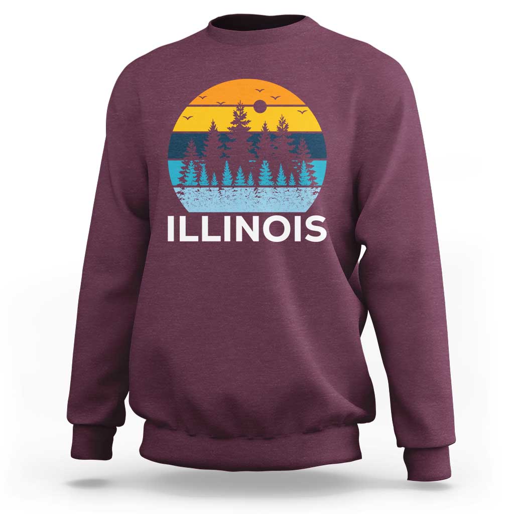 Vintage Illinois Mountain Forest Sweatshirt Nature Adventure Gift