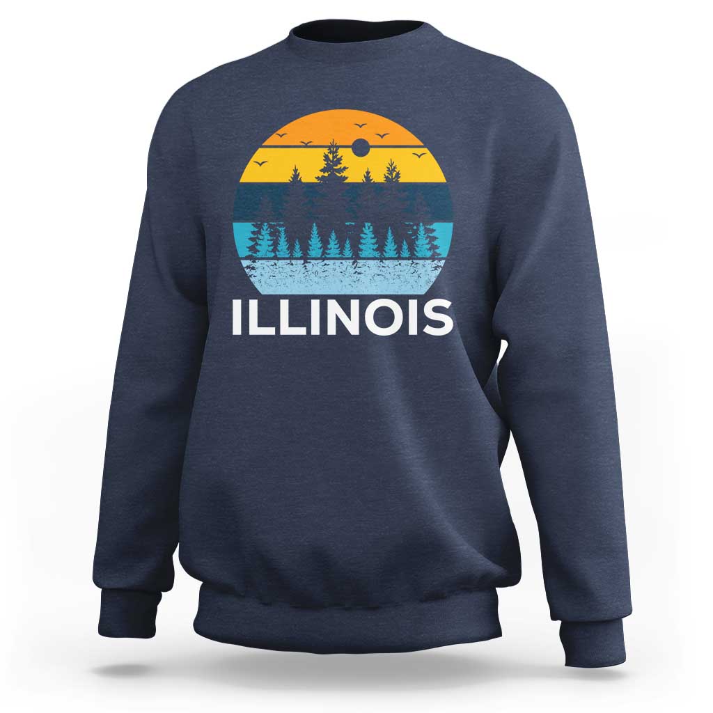 Vintage Illinois Mountain Forest Sweatshirt Nature Adventure Gift