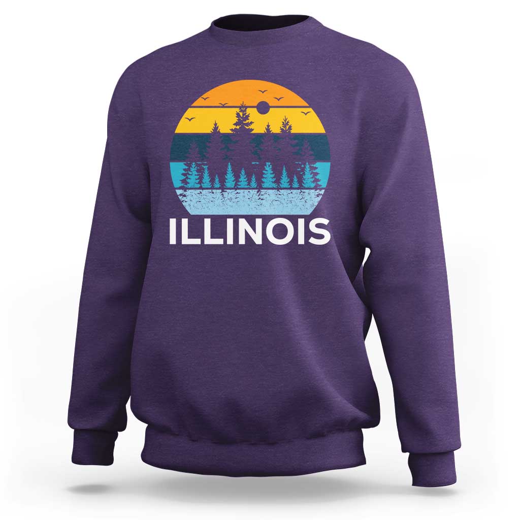 Vintage Illinois Mountain Forest Sweatshirt Nature Adventure Gift