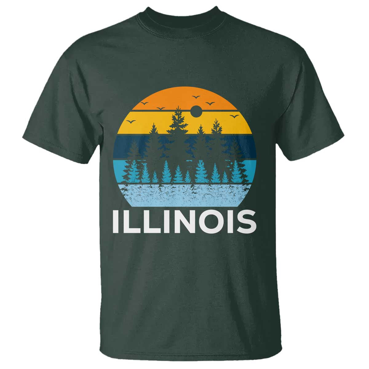Vintage Illinois Mountain Forest T Shirt Nature Adventure Gift