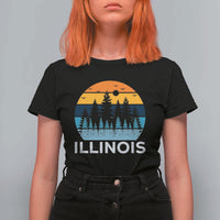 Vintage Illinois Mountain Forest T Shirt For Women Nature Adventure Gift